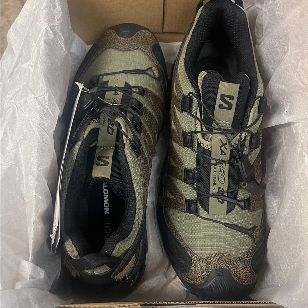Salomon unisex NEW: XA Pro 3D Trail Shoes in Olive Green and Black FINAL$